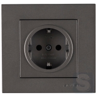 Розетка с заземлением 16A/220V Arvia Electric KAREN Антрацит (20 06 2000 217)